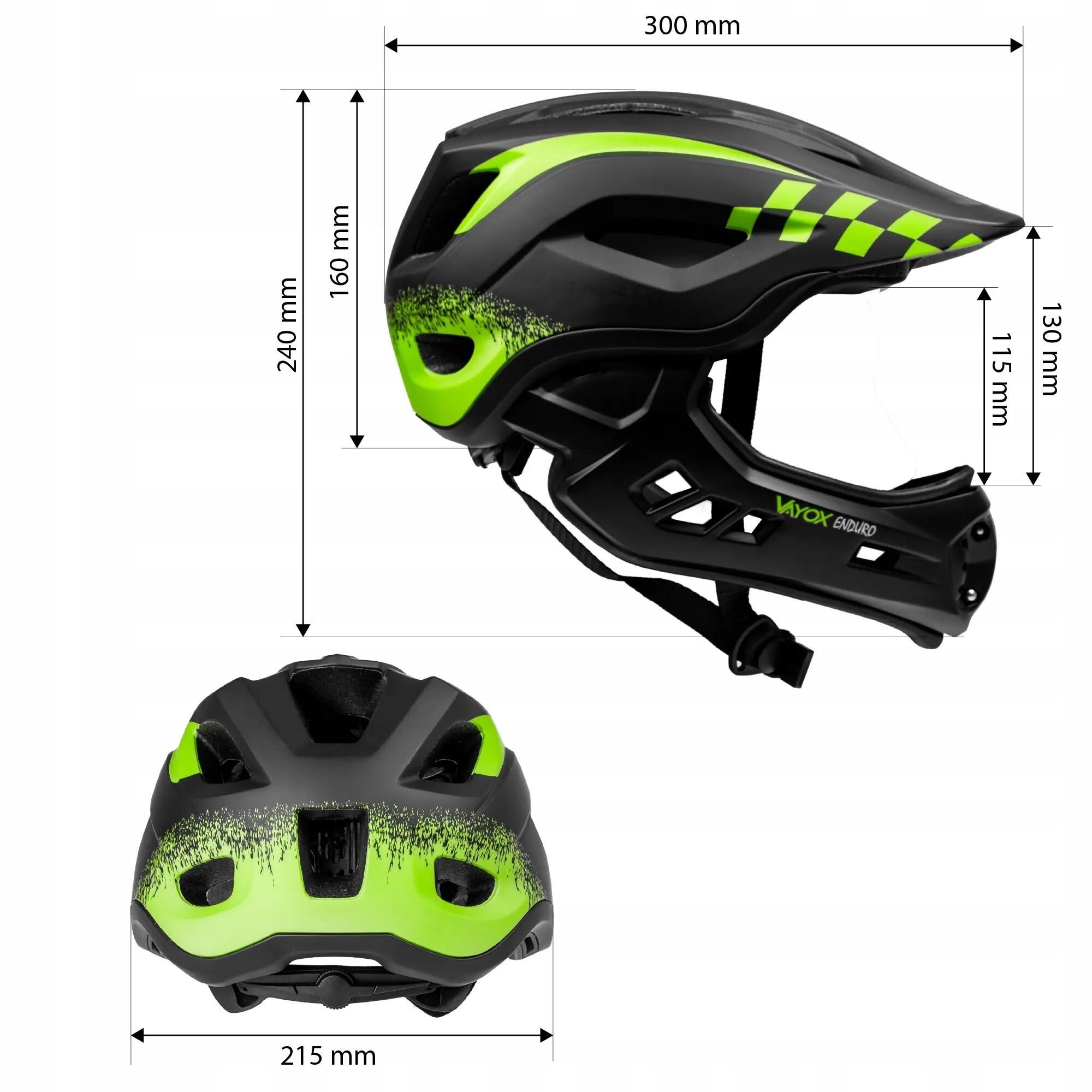 Kask rowerowy Mtb Fullface Enduro Vayox 14/16