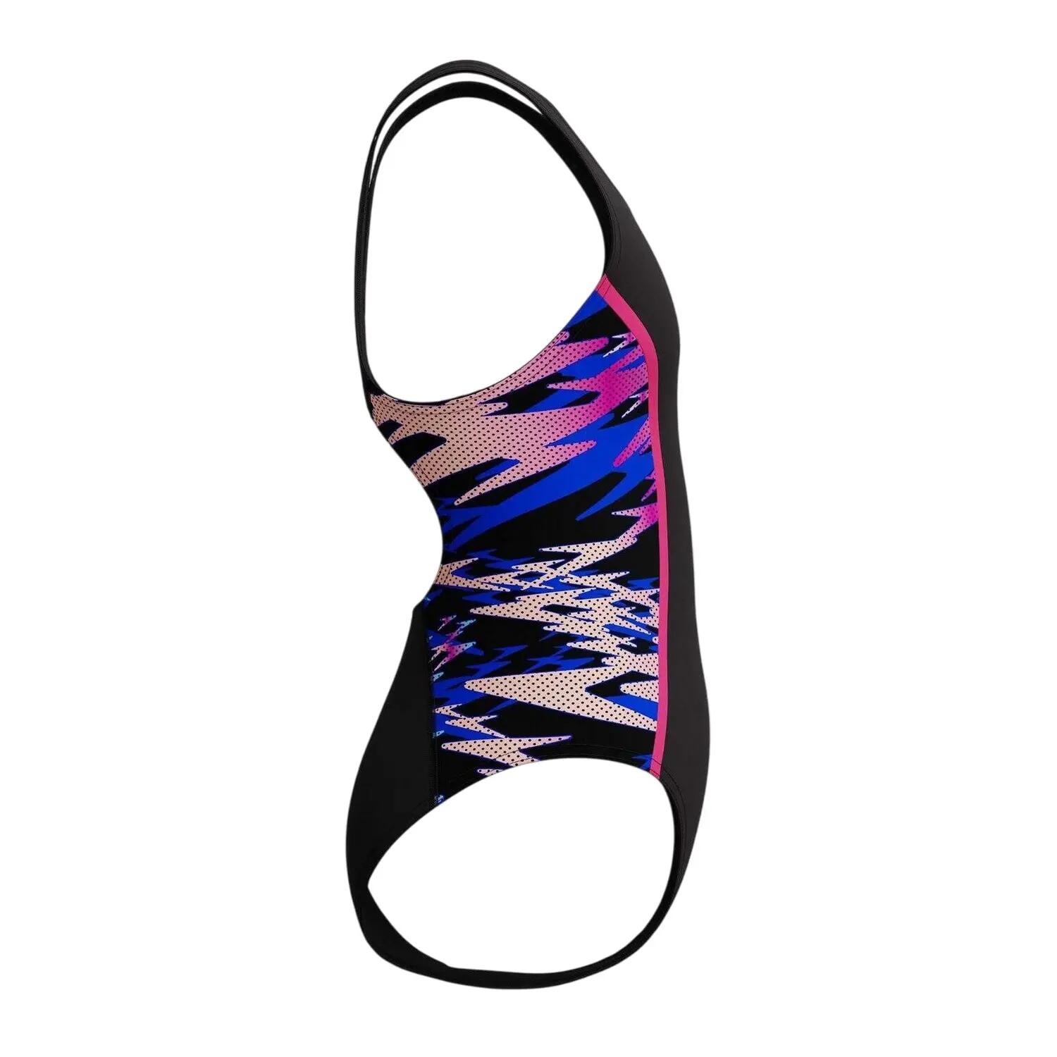 Maillot De Bain 1 Pièce Motif/style À Motifs HYPERBOOM Fille (Anthracite / Rose 3/6