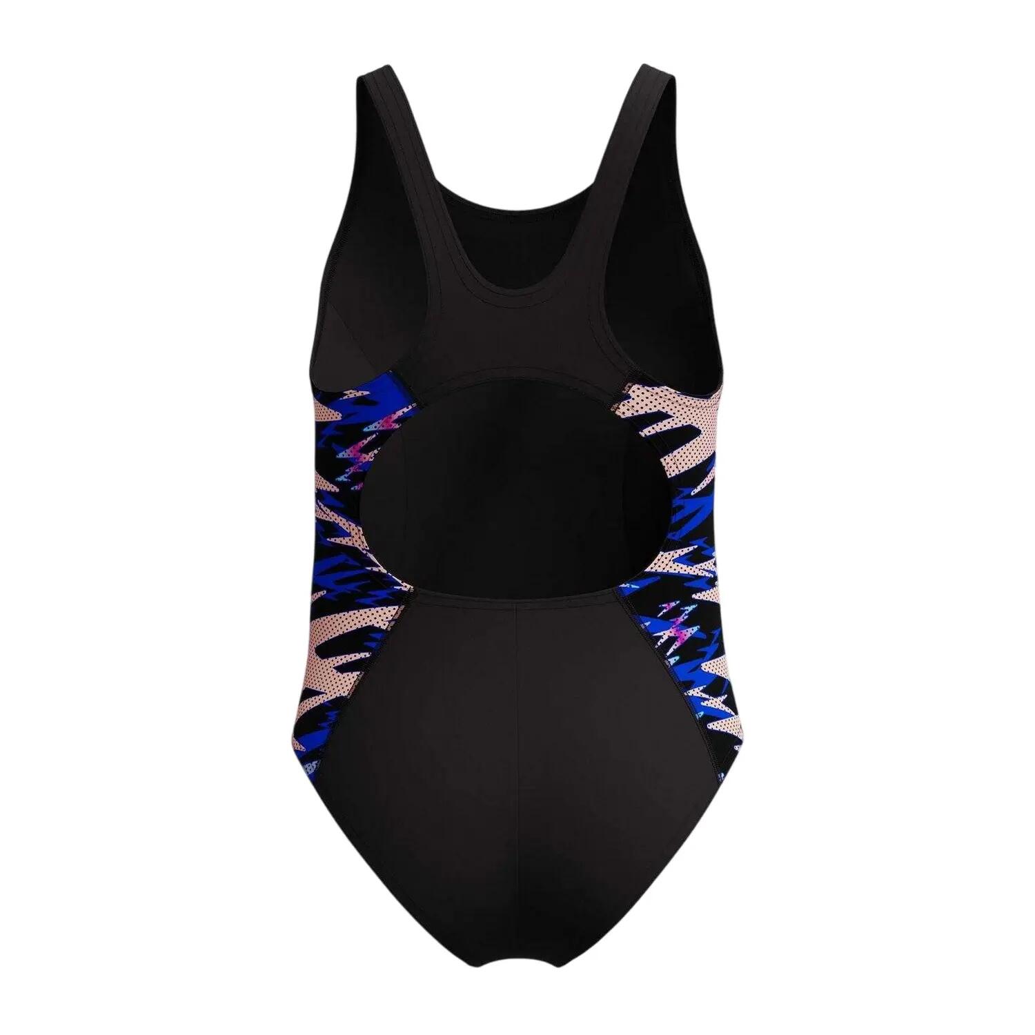Maillot De Bain 1 Pièce Motif/style À Motifs HYPERBOOM Fille (Anthracite / Rose 2/6