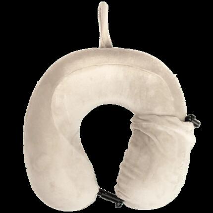 WINGS Coussin de voyage en mousse thermoplastique BEIGE en forme de croissant