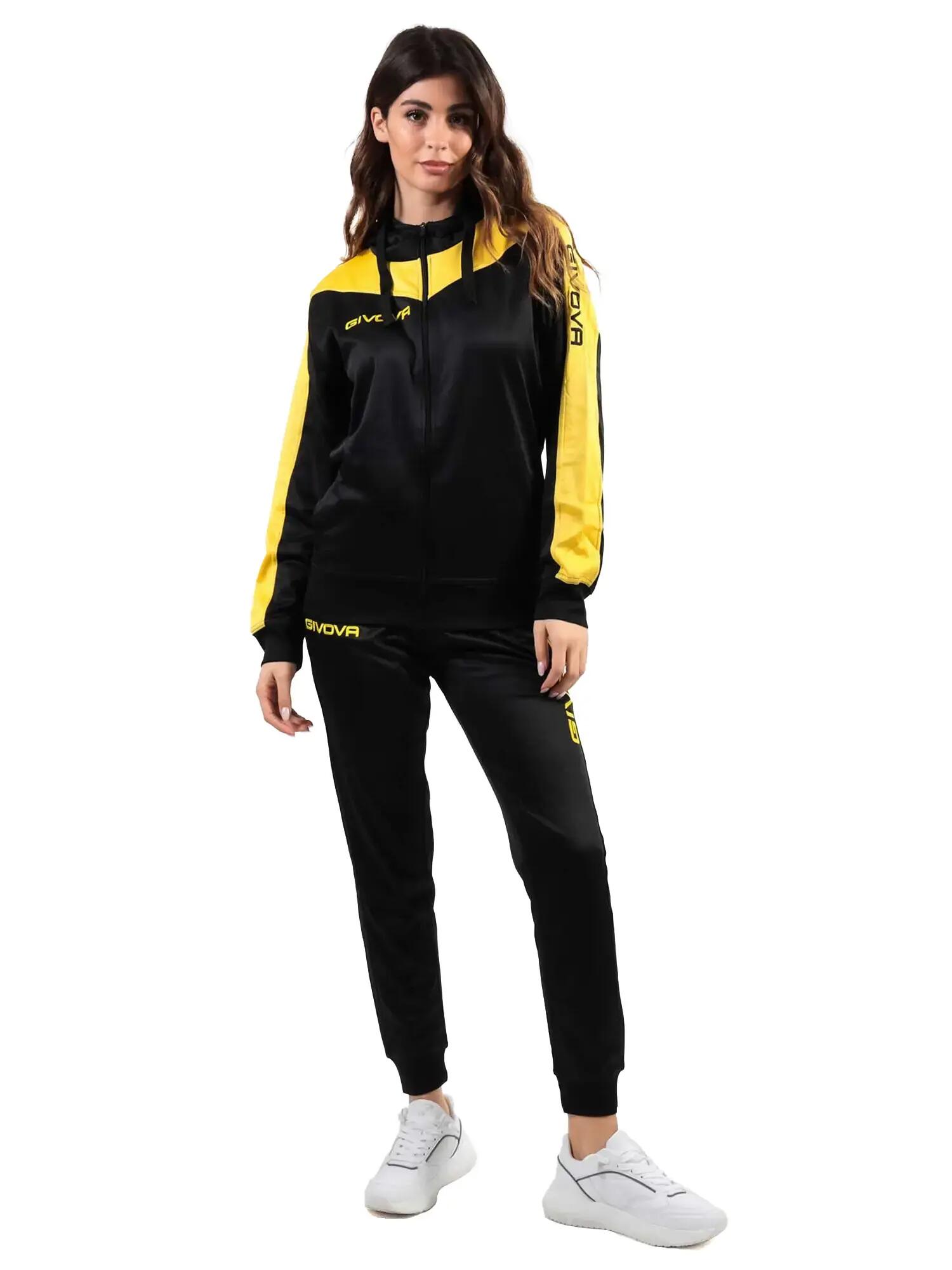 Chandal adulto fútbol con capucha Roma Negro Amarillo 2/5