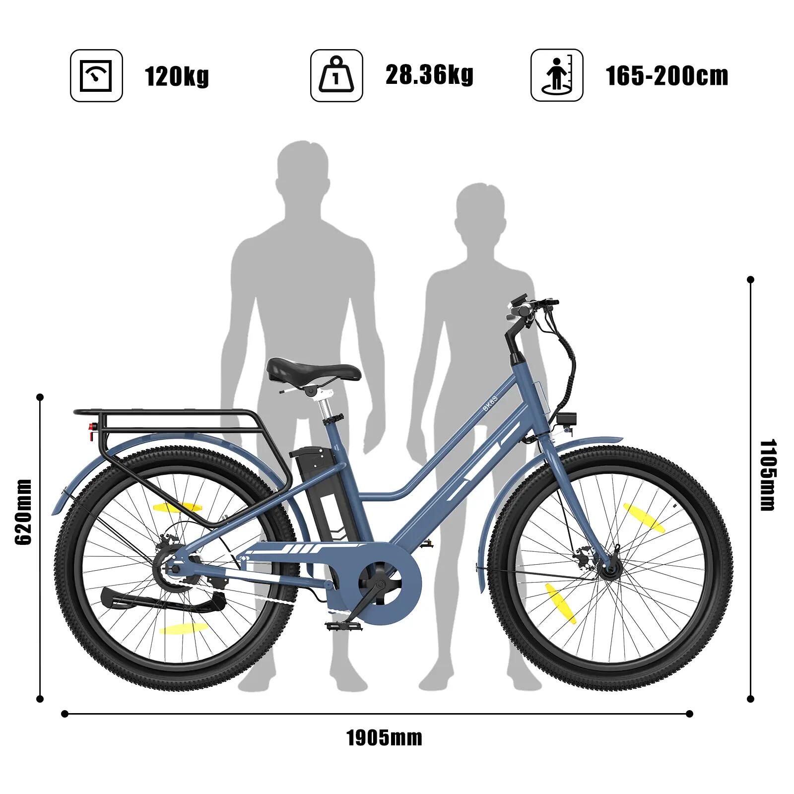 E-Bike City E-Bike 27,5 Zoll, Tiefeinsteiger Elektrofahrrad, 100 km, BK8SL 2/7