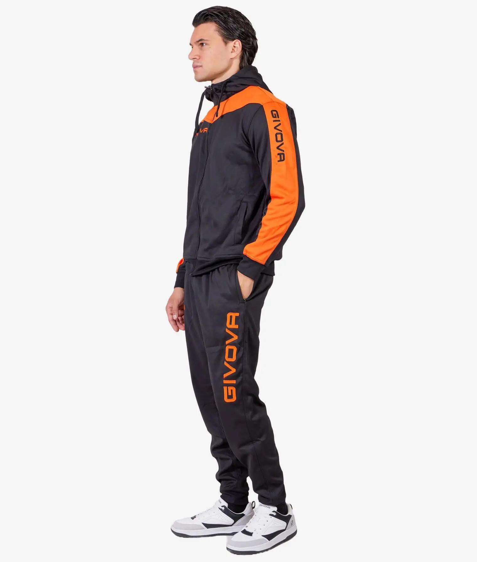 Tute complete uomo ( acetato-poliestere) givova nero/arancio 2/4