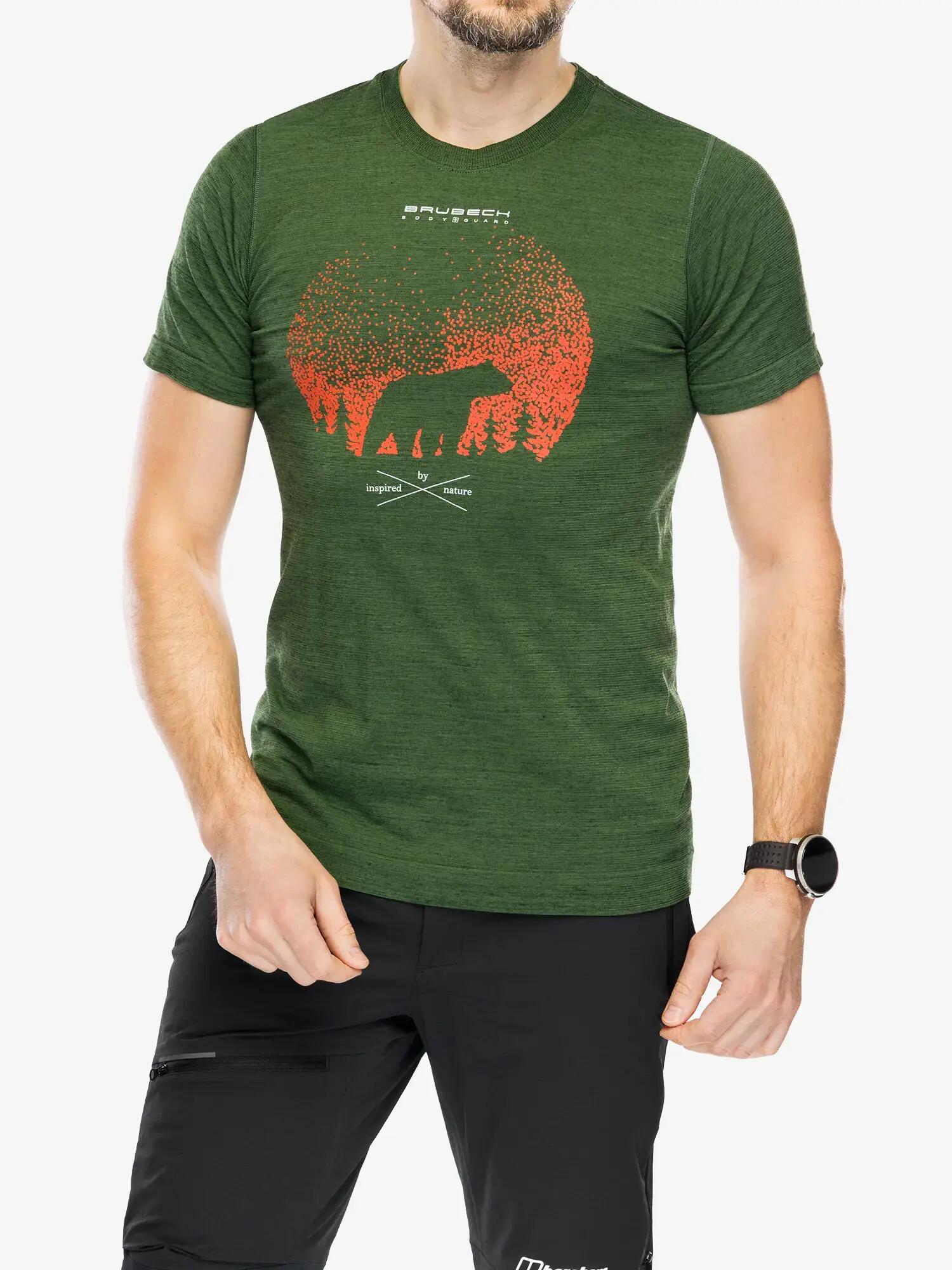 Koszulka męska z krótkim rękawem wełniana Brubeck OUTDOOR WOOL PRO 5/7