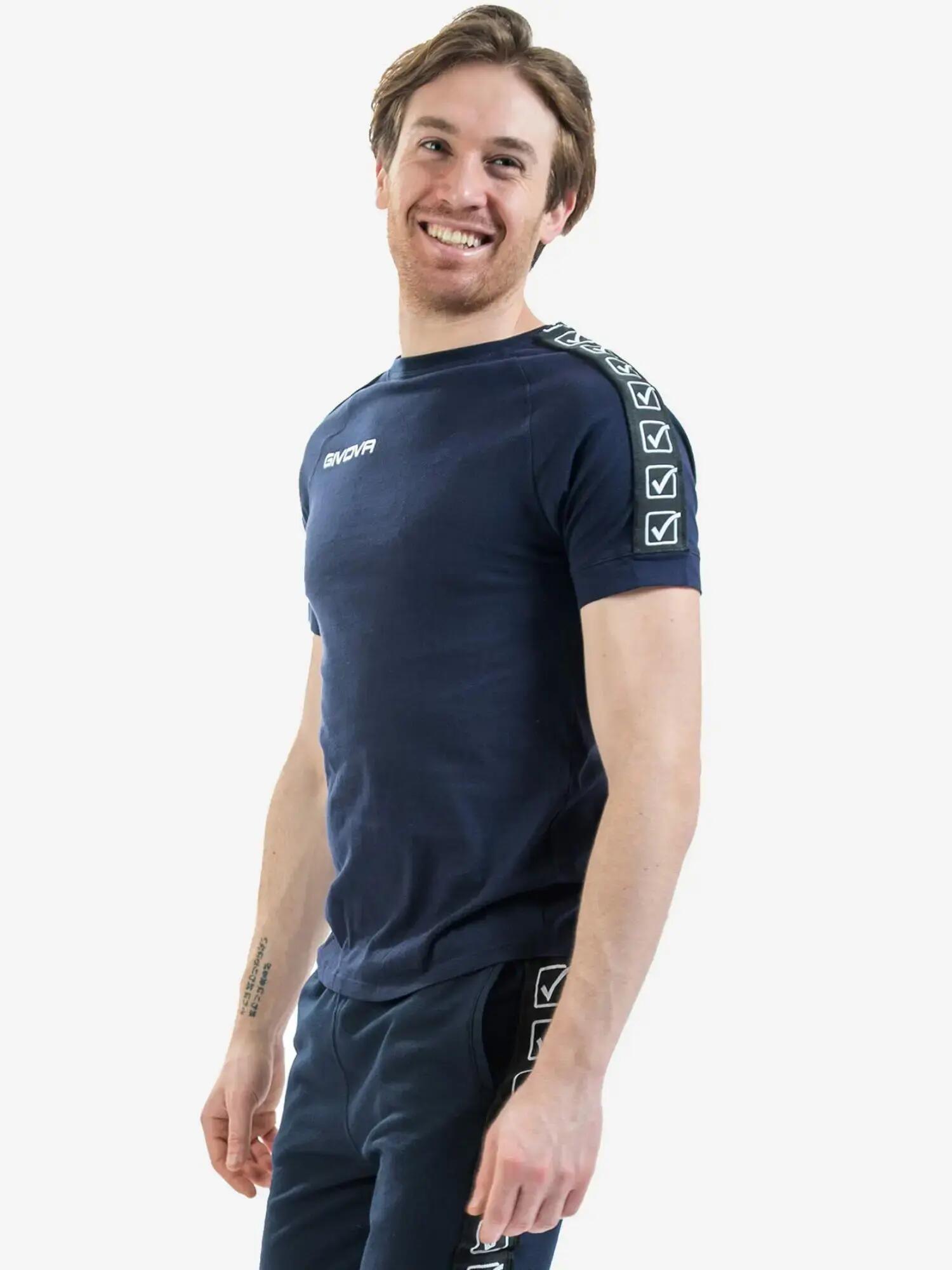 T-shirt desportiva Givova Cotton Band Azul Marinho 3/3