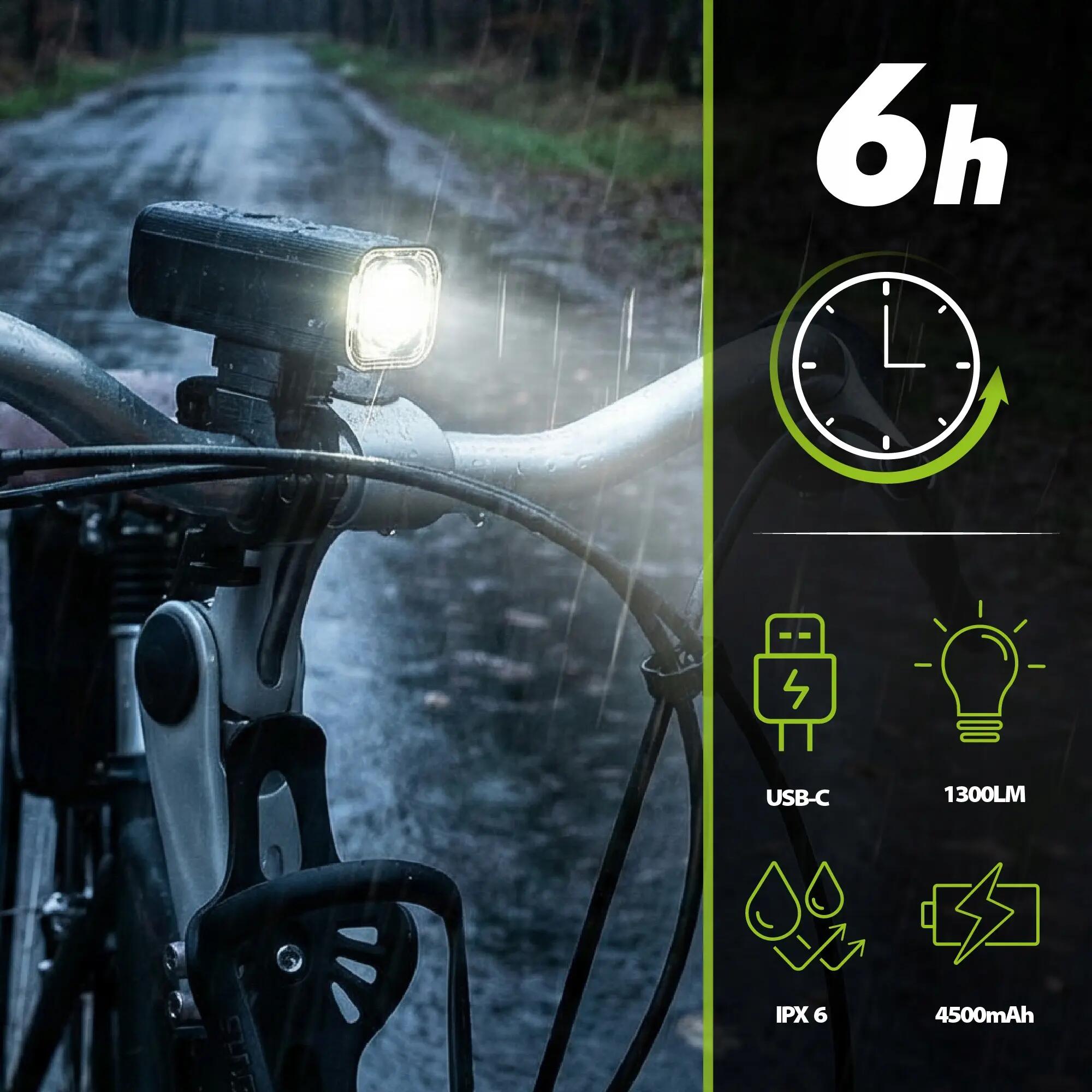Kerékpár első lámpa Vayox VA0071 1300lm újratölthető LCD power bank 3/16