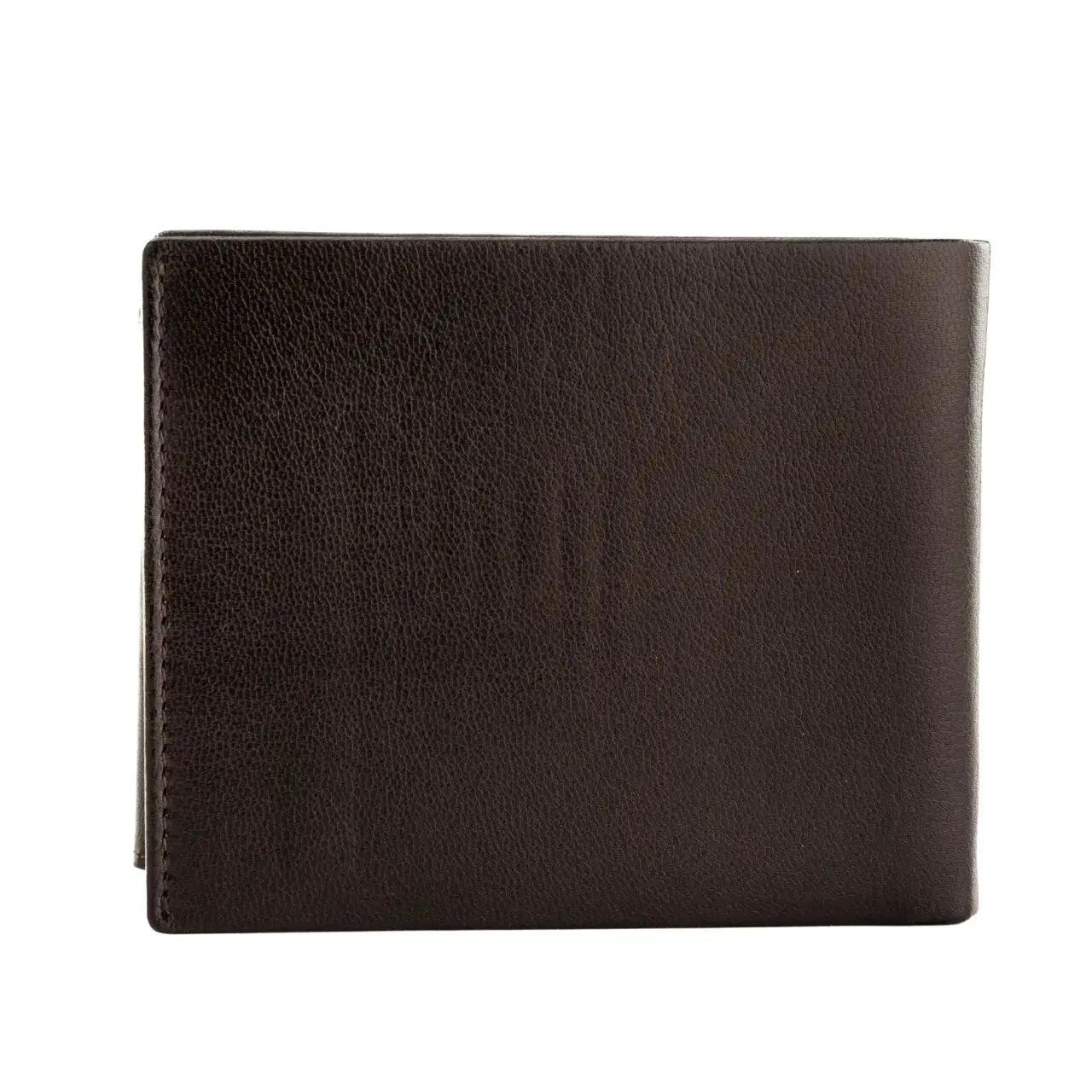 WINGS Portefeuille homme en cuir naturel de chèvre avec rabat rabattable Marron 6/7