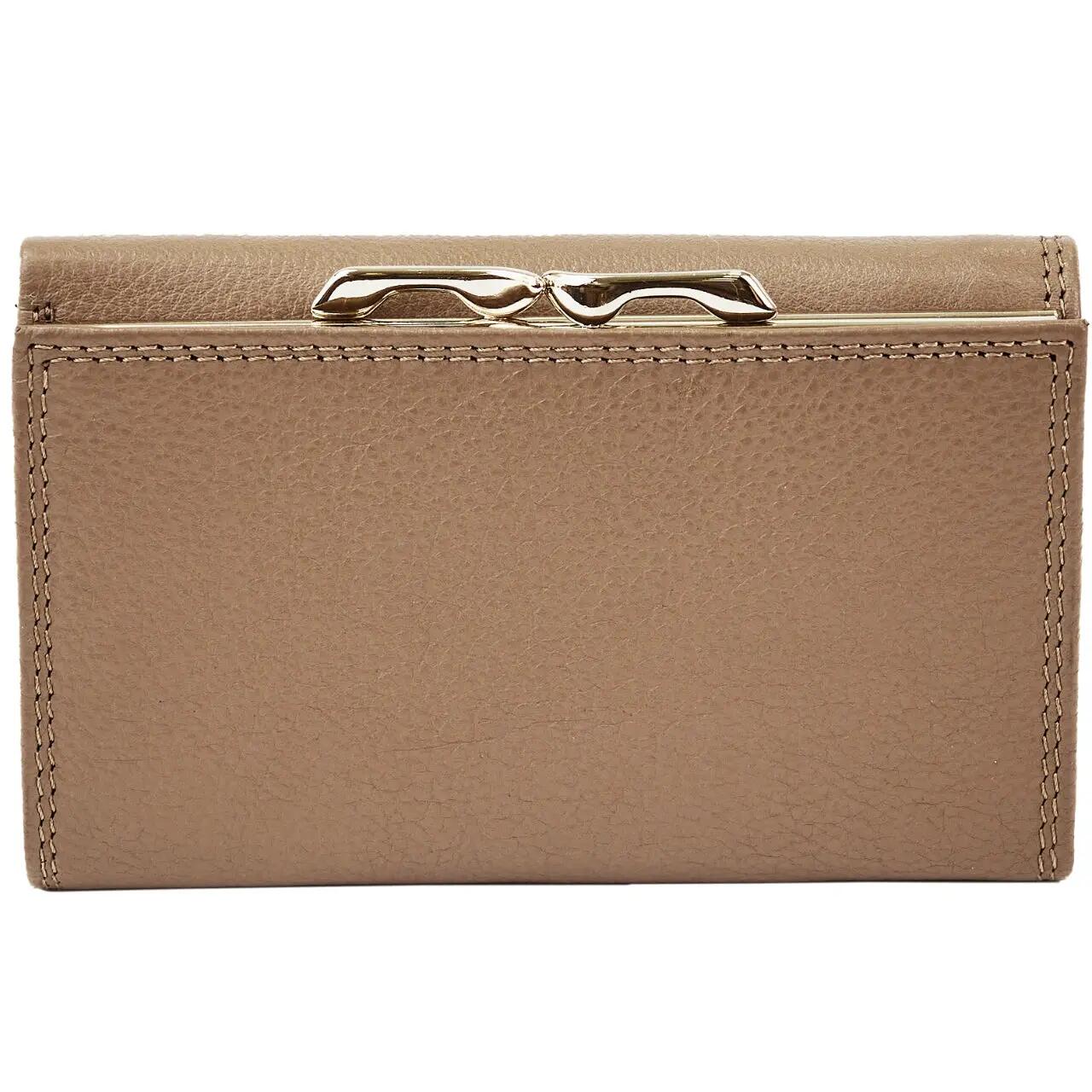 WINGS leren damesportemonnee met RFID-bescherming en ruime binnenkant BEIGE 8/9