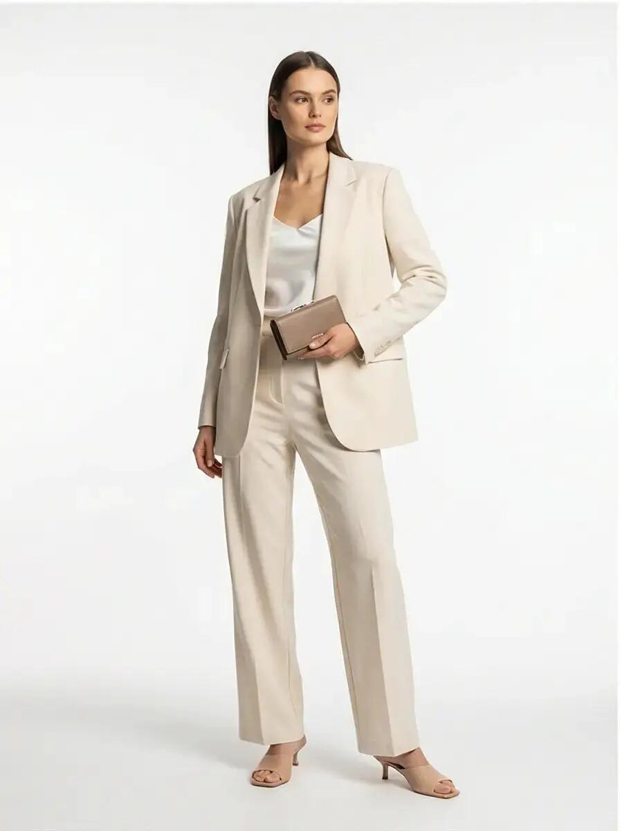 WINGS leren damesportemonnee met RFID-bescherming en ruime binnenkant BEIGE 2/9
