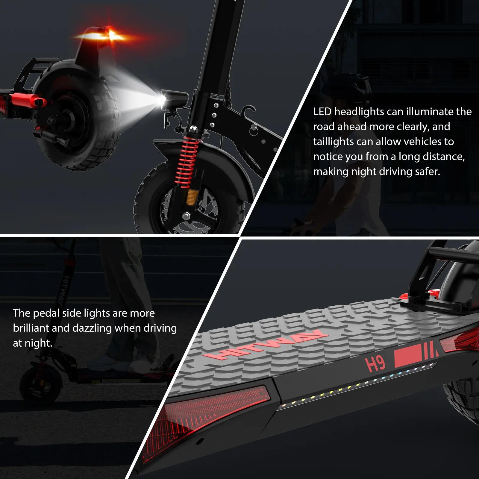 Patinete eléctrico plegable H9, autonomía 70 km, batería 748Wh 6/7