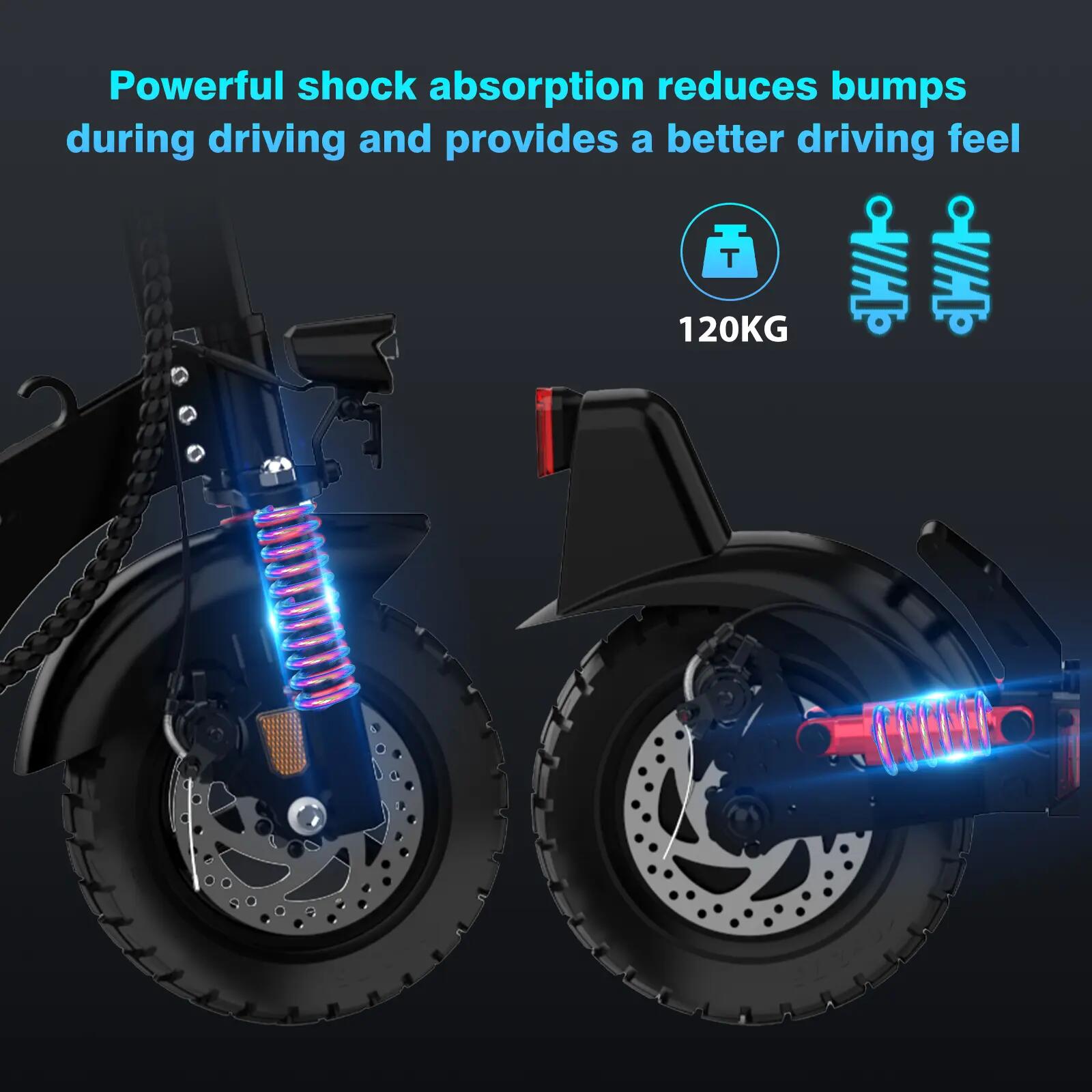 Patinete eléctrico plegable H9, autonomía 70 km, batería 748Wh 5/7