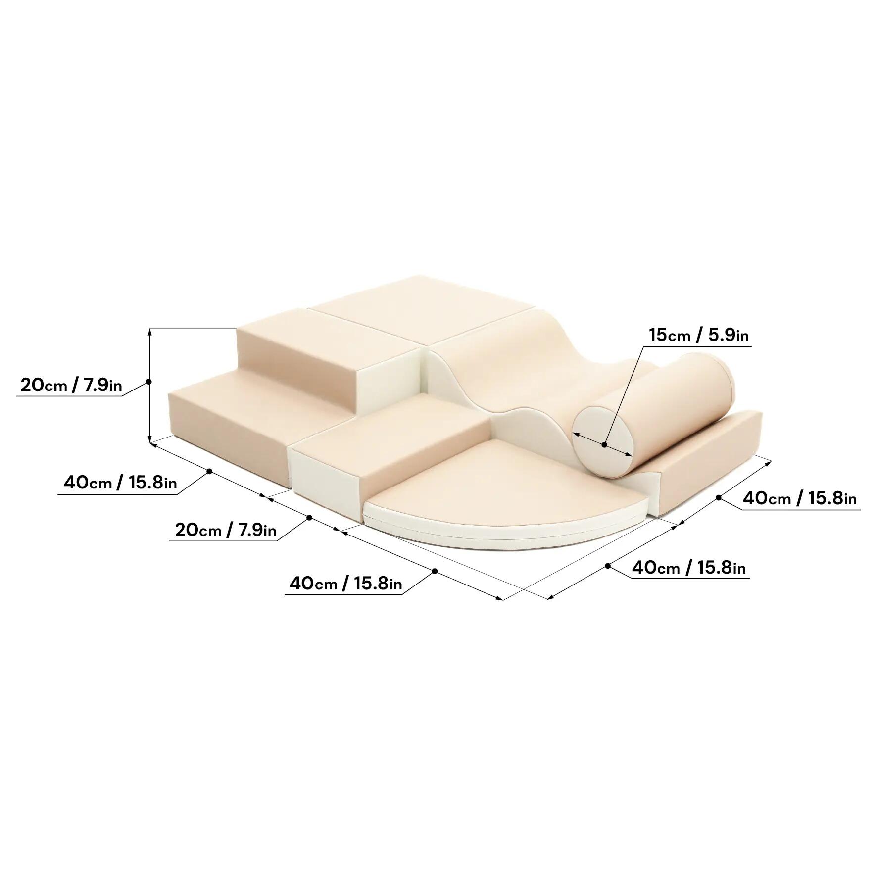 Zachte speel- en activiteiten set Explorer, soft play, foamblokken, pastel 8/9