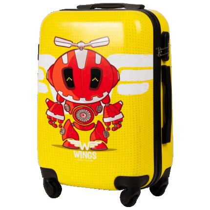 VALISE CABINE ENFANT RIGIDE WINGS JAUNE ROBOT S 20