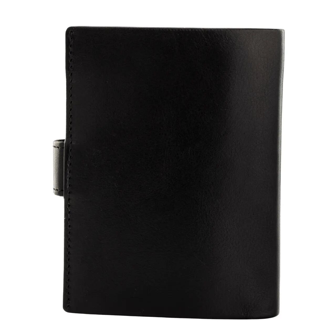WINGS Portefeuille homme en cuir naturel de bovin avec fermeture noir 6/7