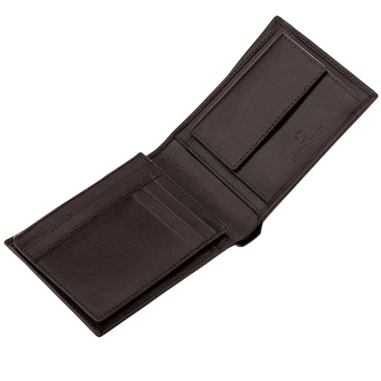 WINGS Portefeuille homme en cuir naturel de bovin avec rabat rabattable Marron 7/7