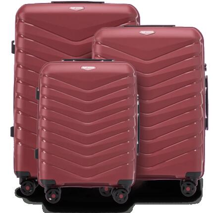 Ensemble de 3 valises Wings PHOENIX polypropylène NOIR