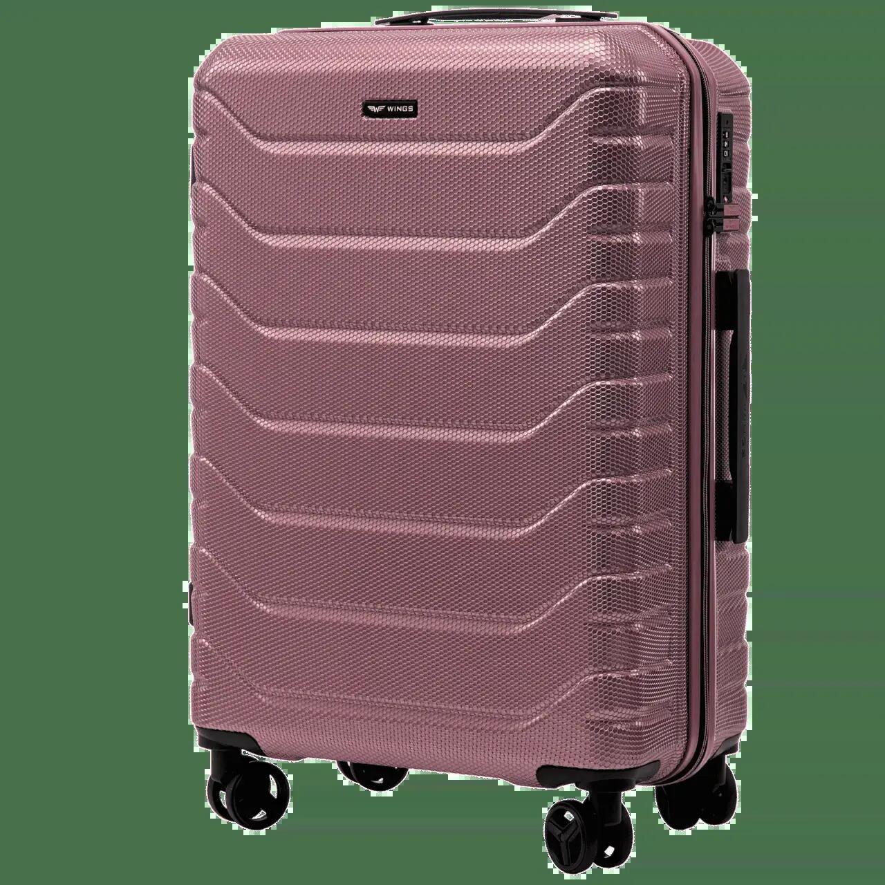 Ensemble de 4 valises Wings CRAKE POLYCARBONE 100% OR ROSE S/M/L + MINI 4/10