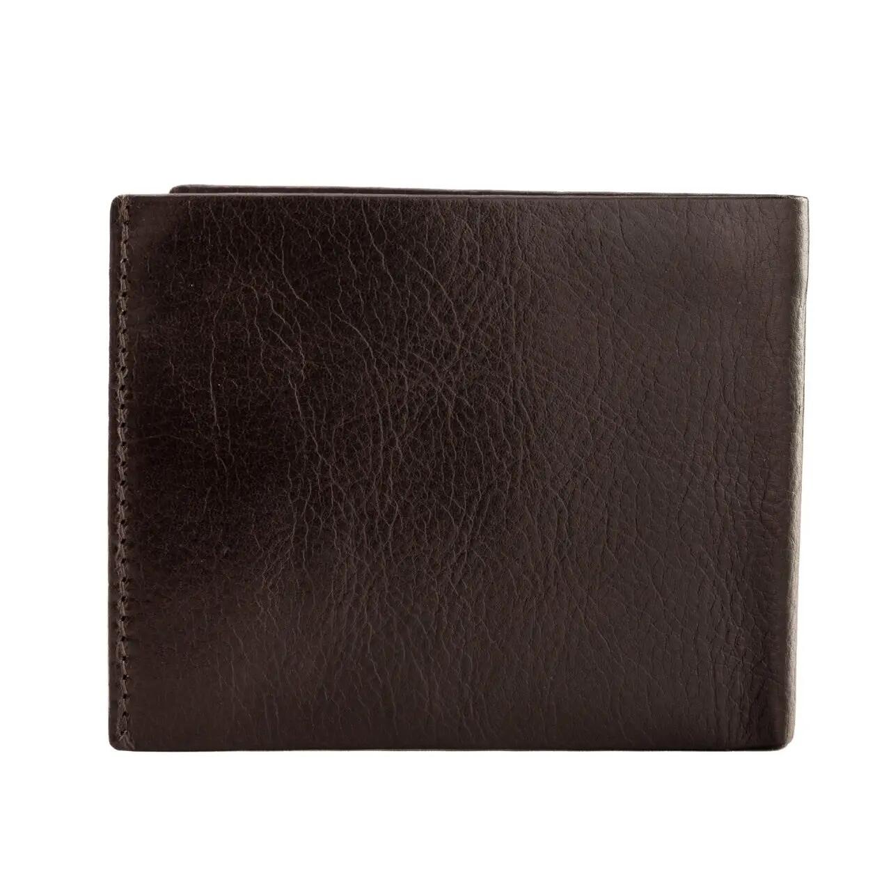 WINGS Portefeuille homme en cuir naturel de bovin avec rabat rabattable Marron 5/7
