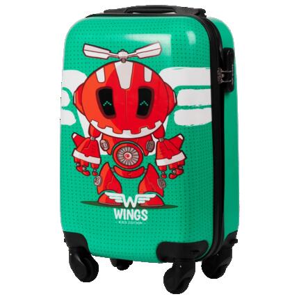 VALISE ENFANT CABINE RIGIDE WINGS VERT ROBOT XS 18