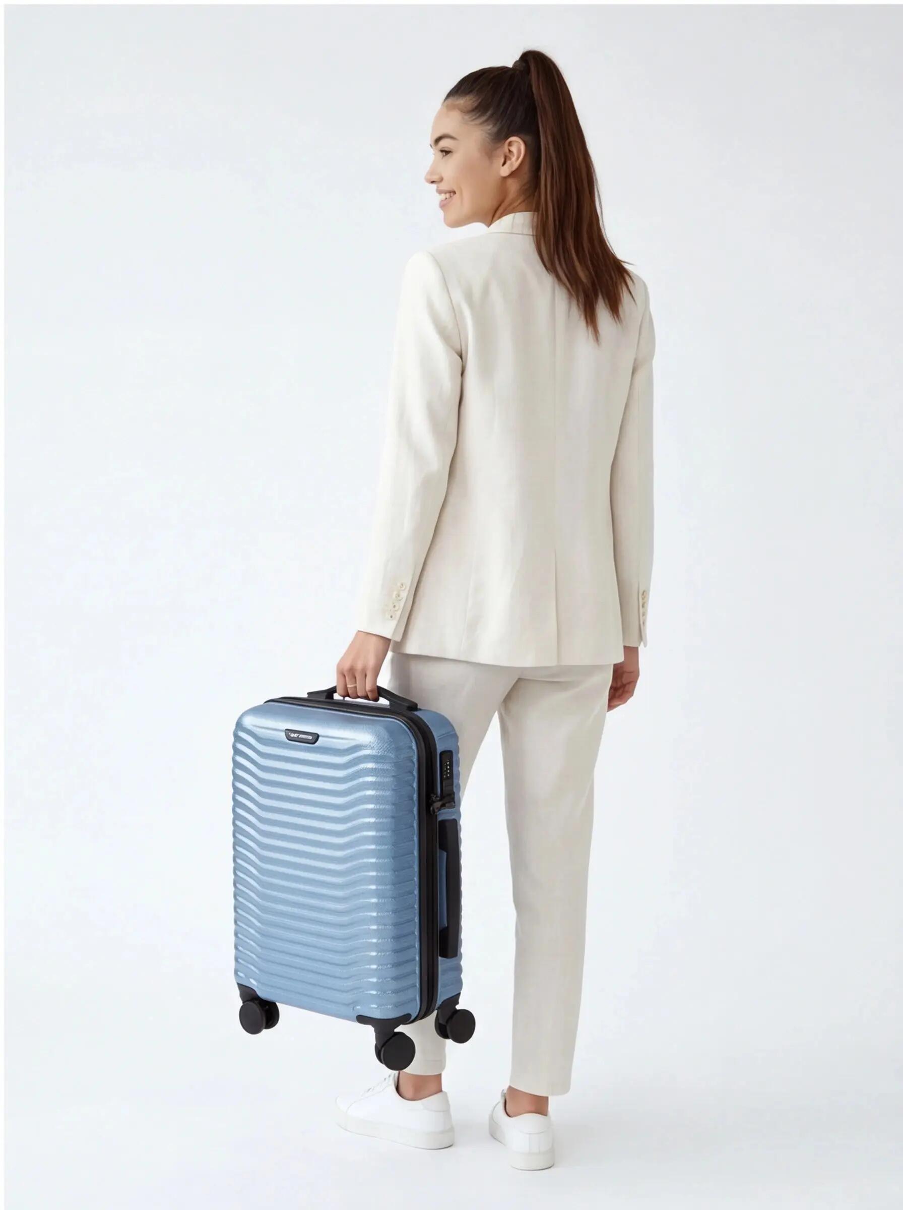 HANDBAGAGE WINGS PC SEA EAGLE 2.0 20" SILVER BLUE 2/10