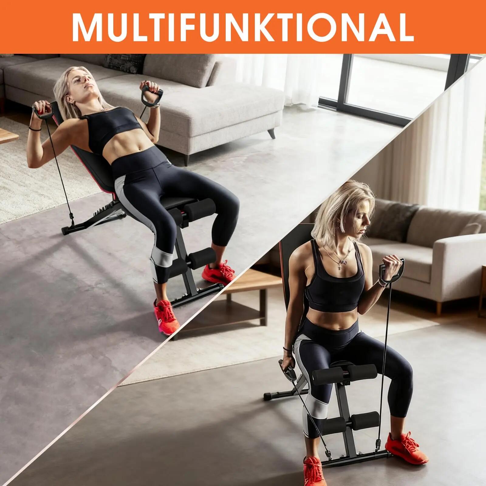 Hantelbank klappbar, 8-in-1 Trainingsbank, 80% platzsparend -  Basic 8/8