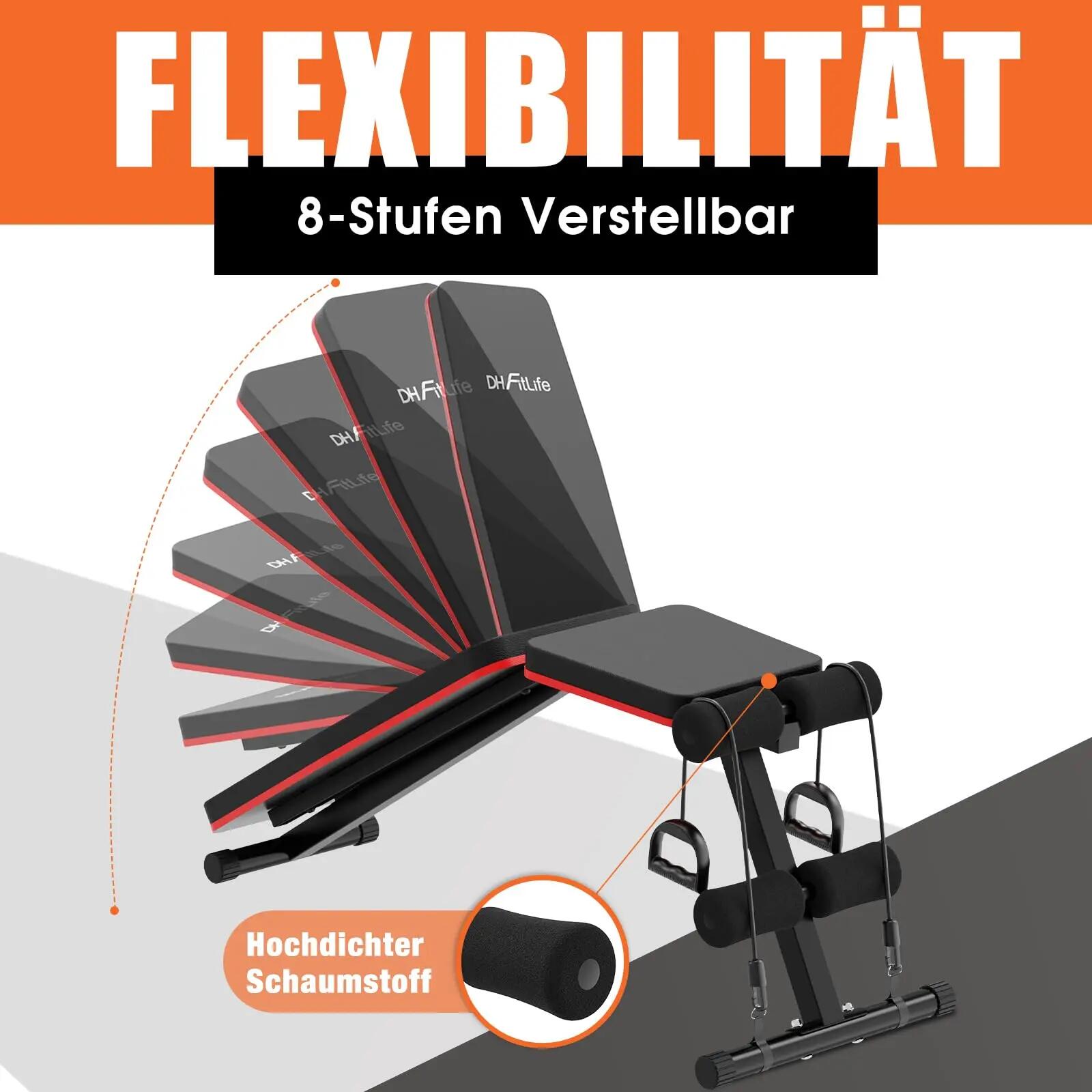 Hantelbank klappbar, 8-in-1 Trainingsbank, 80% platzsparend -  Basic 2/8