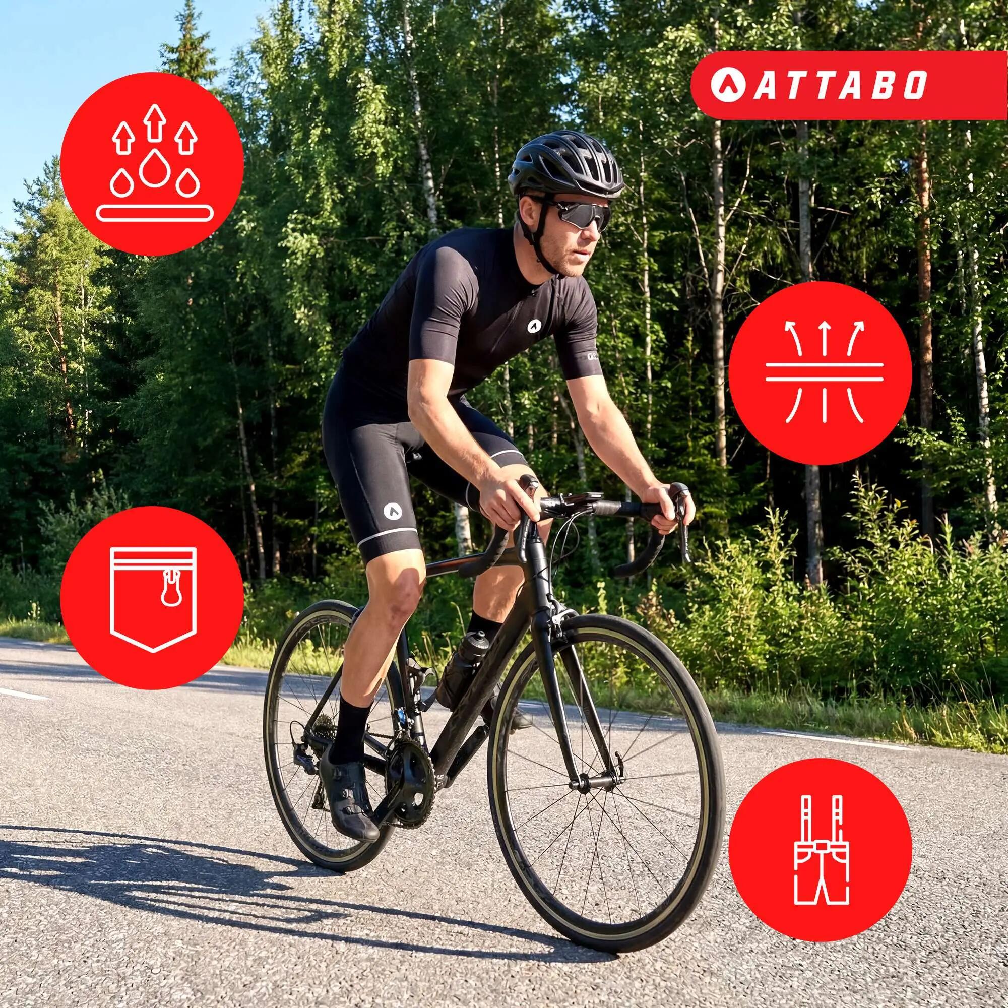 Spodenki rowerowe męskie ATTABO Kirun Pro Bib Shorts Cargo 6/7