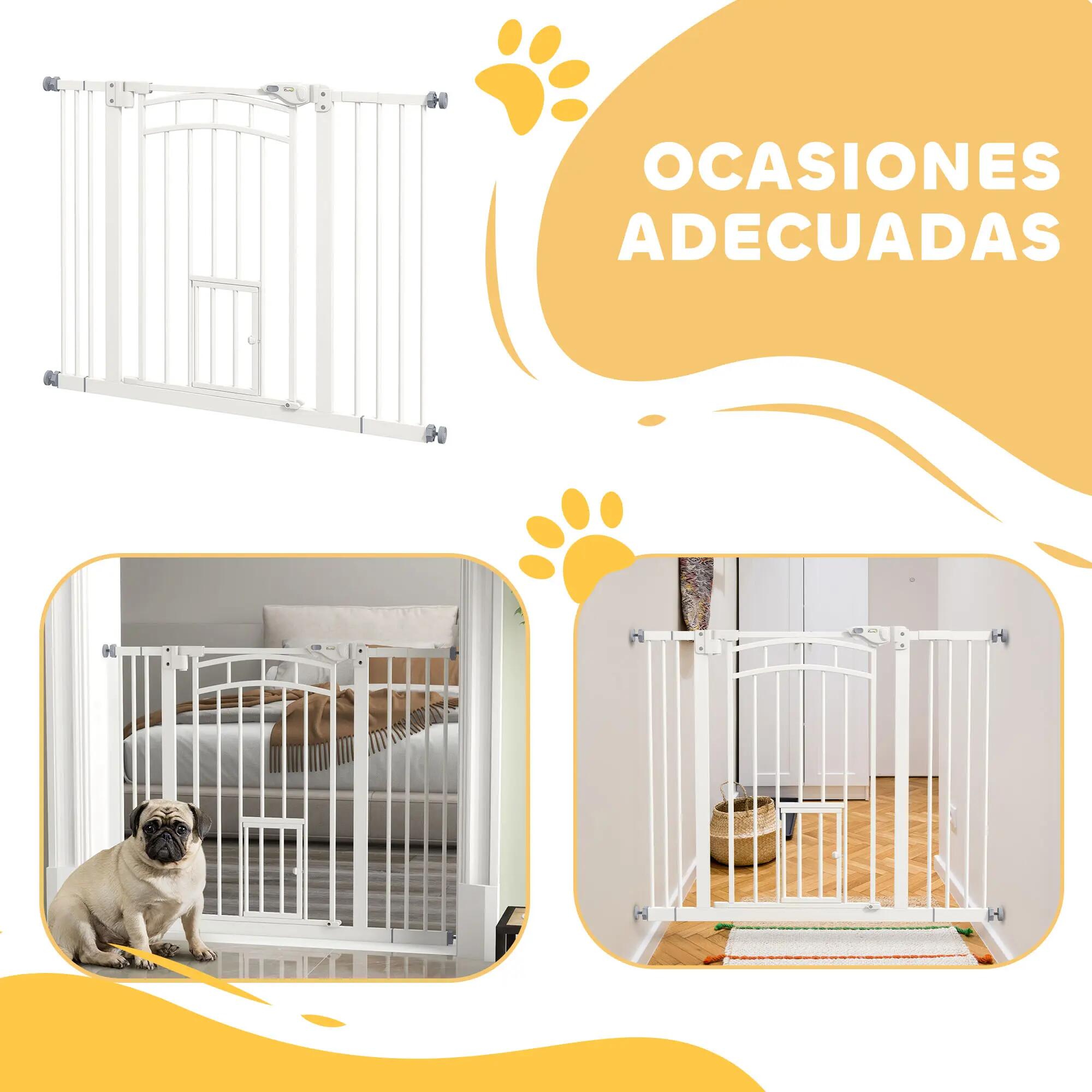 Barreira de segurança 100x4x76 cm branco PawHut 5/5