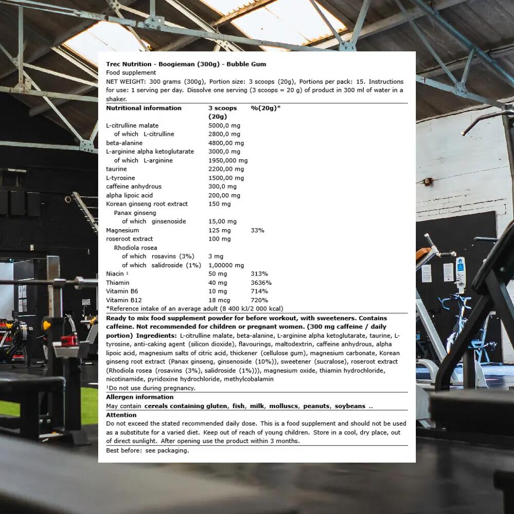 Trec Nutrition Boogieman (300g) Bubble Gum - Pré-entraînement 3/3