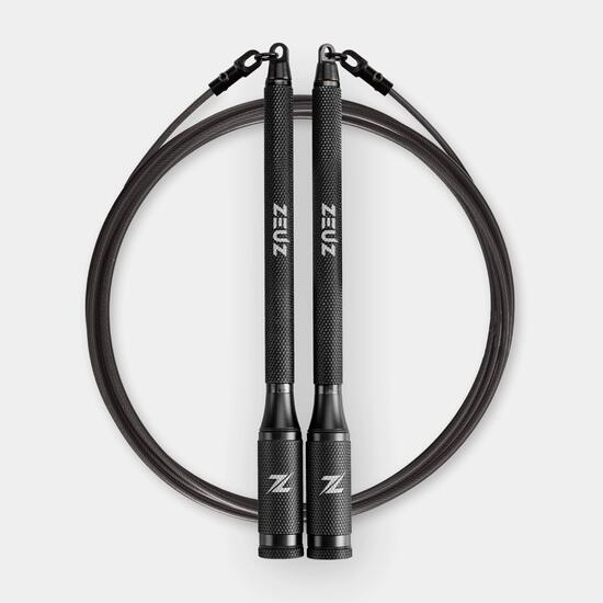 Corde à sauter ZEUZ Tornado Pro – Speed rope fitness – Noir