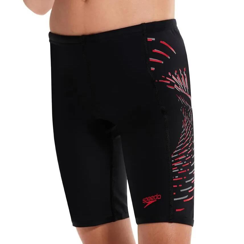 Speedo Boys Placement Print Jammer - Black/Red