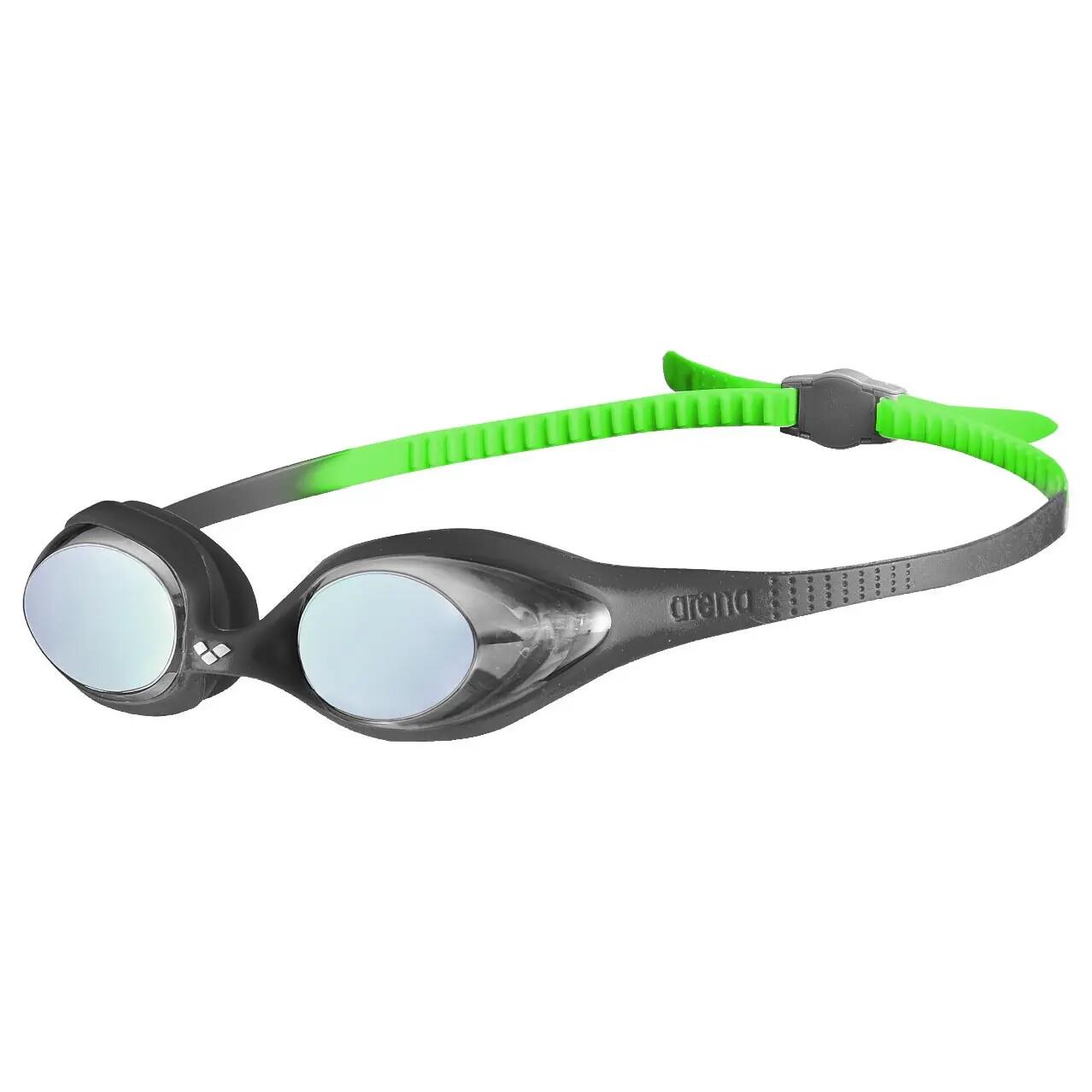 Lunettes de protection Arena Spider Junior à verres miroirs, noires et vertes 2/4