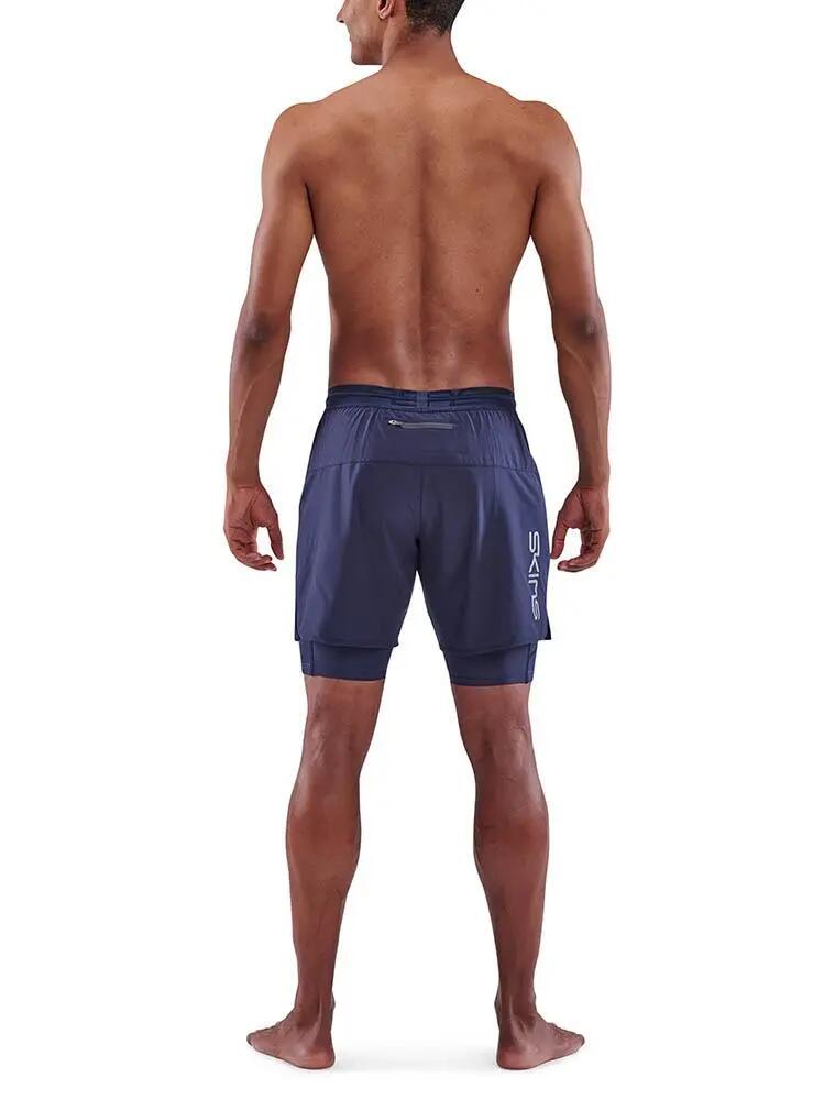 Calça legging masculina SKINS Series-3 Superpose Half Tights - Azul Marinho - 4/5