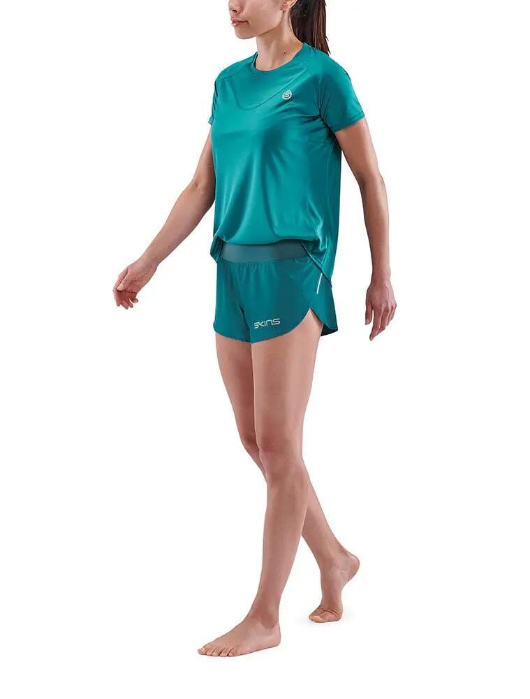 SKINS Pantalón corto de running para mujer Serie 3 - Verde azulado 2/5