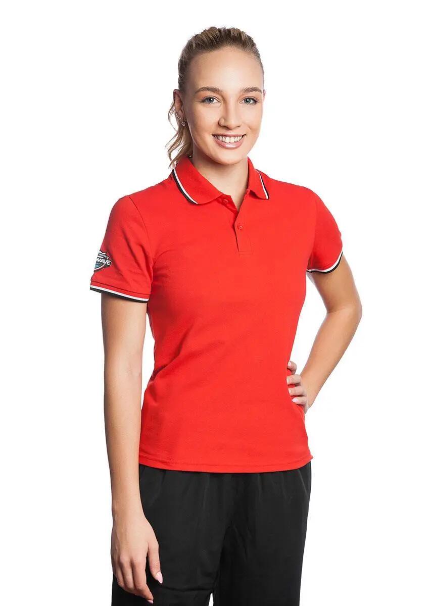 Mad Wave Polo liso de mujer - Rojo 3/4