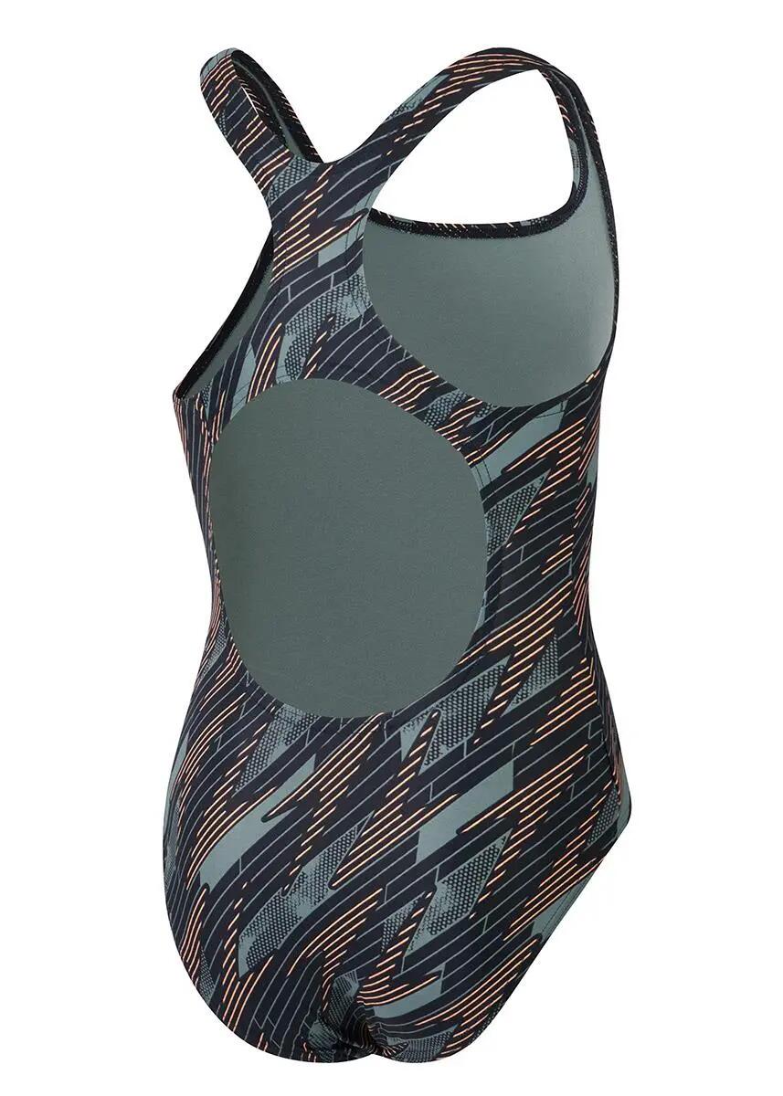 Maillot de bain Speedo HyperBoom Allover Medalist pour filles - Noir / Vert 2/5