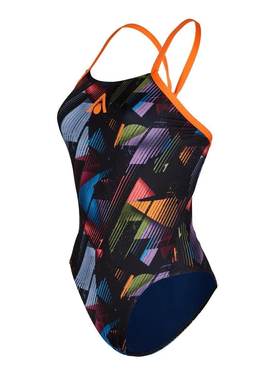 Aquasphere Damen-Badeanzug mit Bindebändern am Rücken – Mehrfarbig/Marineblau 3/6
