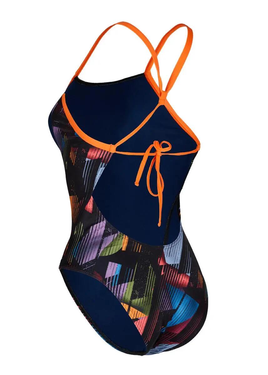 Aquasphere Damen-Badeanzug mit Bindebändern am Rücken – Mehrfarbig/Marineblau 2/6