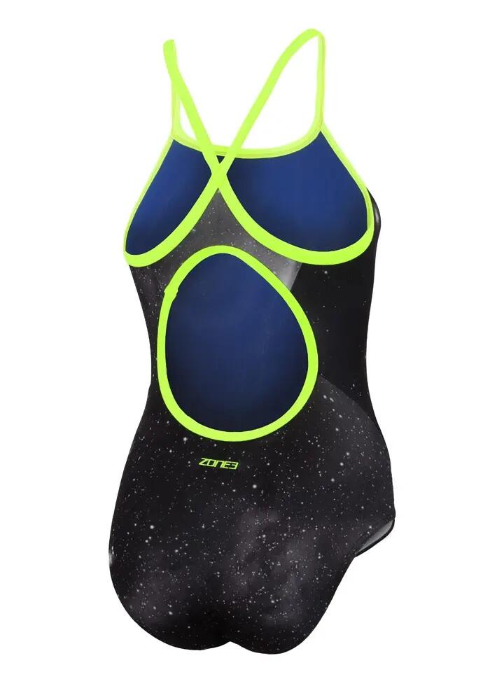 Zone3 Cosmic Bound Back-kostuum voor dames - grijs / fluorgeel 2/7
