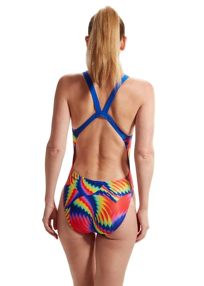 Strój Kąpielowy Speedo Digital Powerback – Czerwony/Niebieski – Rozmiar 40 5/7