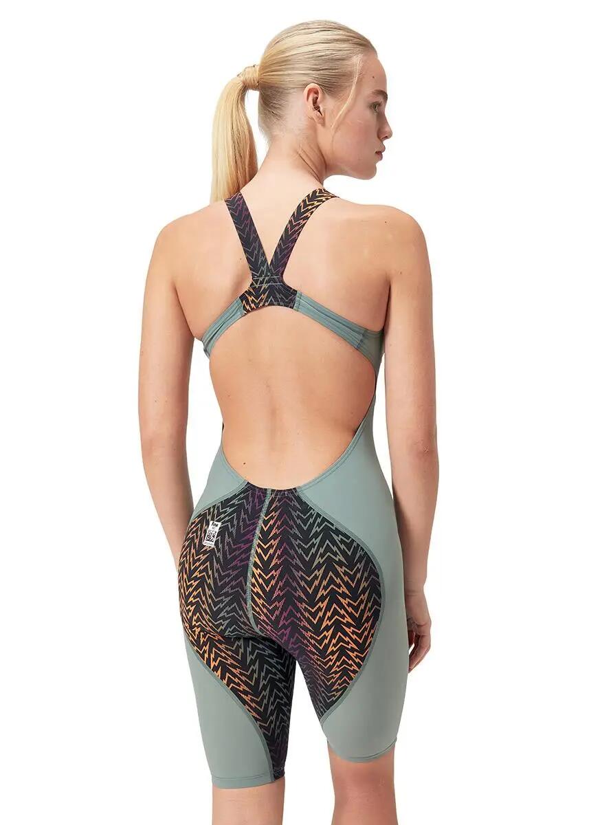Speedo Fastskin LZR Ignite Openback Kneeskin - Verde Country / Nero / Pesca 4/7