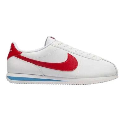 Scarpe Sportive Pelle Uomo Nike Cortez Bianco Rosso