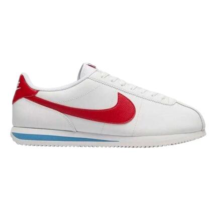 Zapatillas Deportivas de Cuero Cortez para Hombre Blanco, Rojo