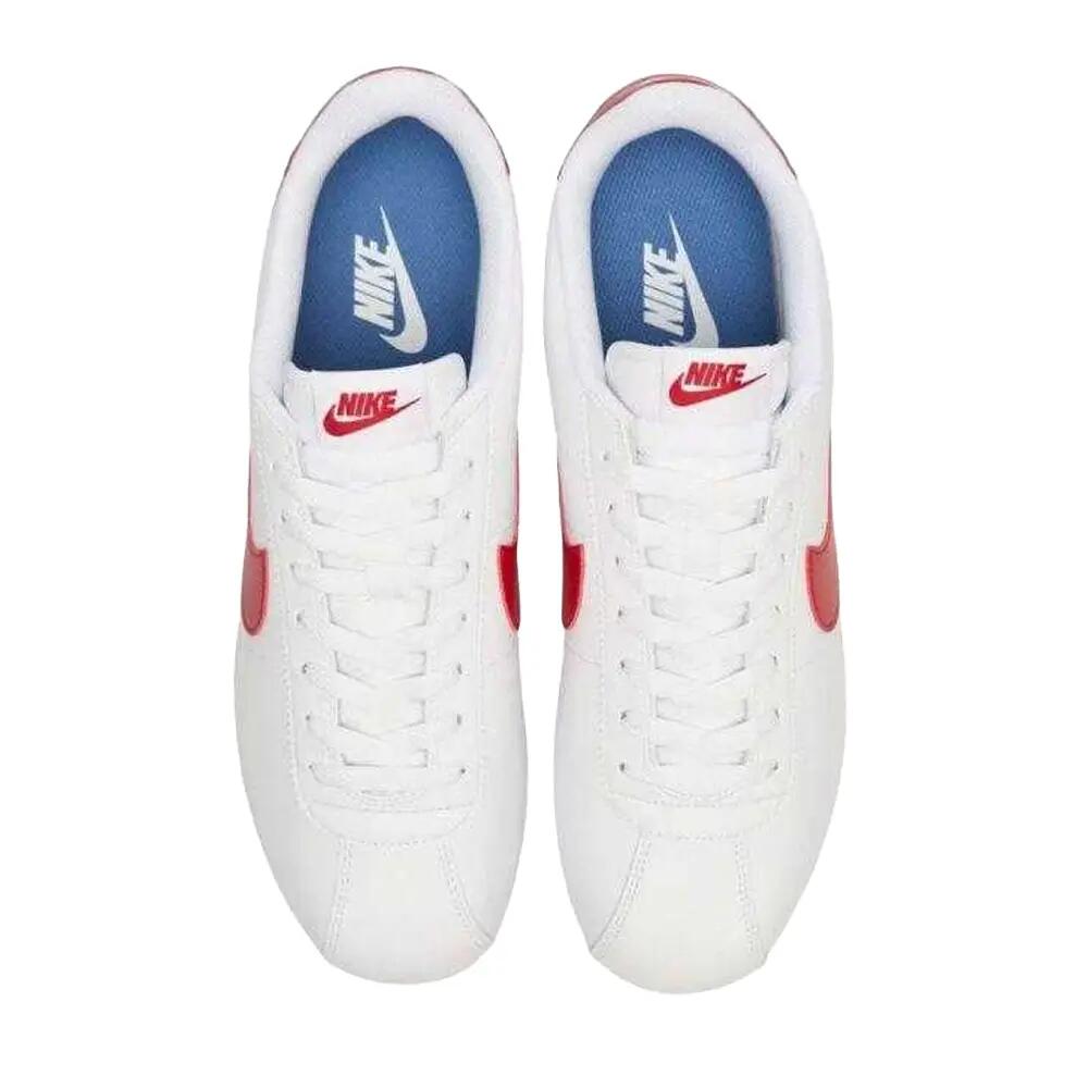 Heren Cortez Leren Trainers (Wit, Rood) 4/7