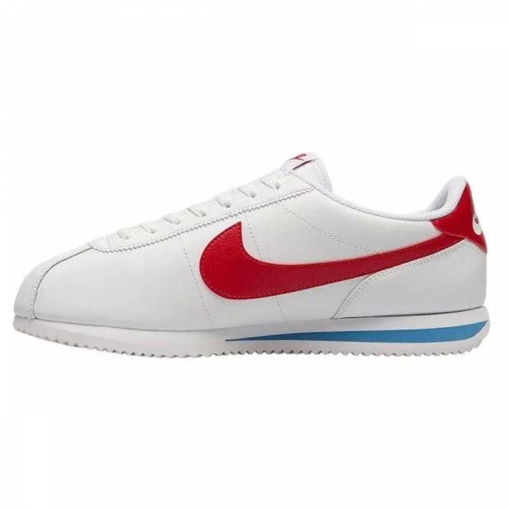 Heren Cortez Leren Trainers (Wit, Rood) 3/7