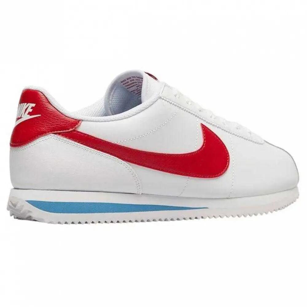 Heren Cortez Leren Trainers (Wit, Rood) 2/7