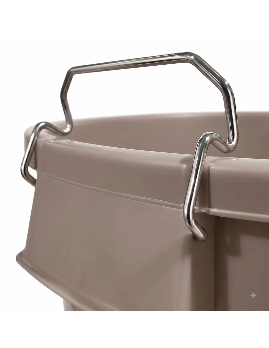 Cubo Basura Plástico con Tapa | Alta Res JARDIN202 Marrón claro 21 litros 5/5