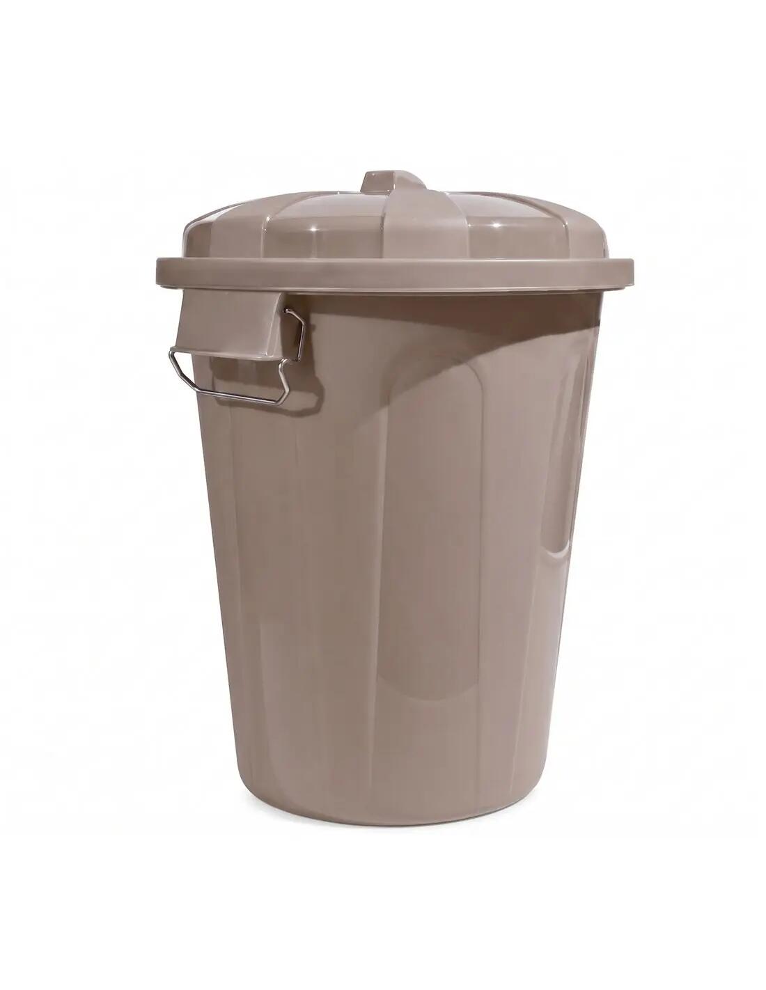 Cubo Basura Plástico con Tapa | Alta Res JARDIN202 Marrón claro 21 litros 4/5