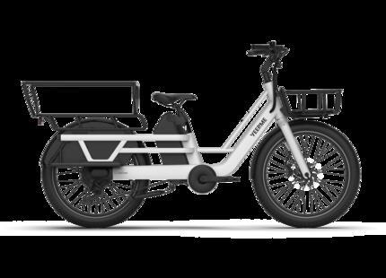 Vélo cargo Longtail électrique adulte urbain 75Nm 150km DAY CARGO 3 Pro Blanc