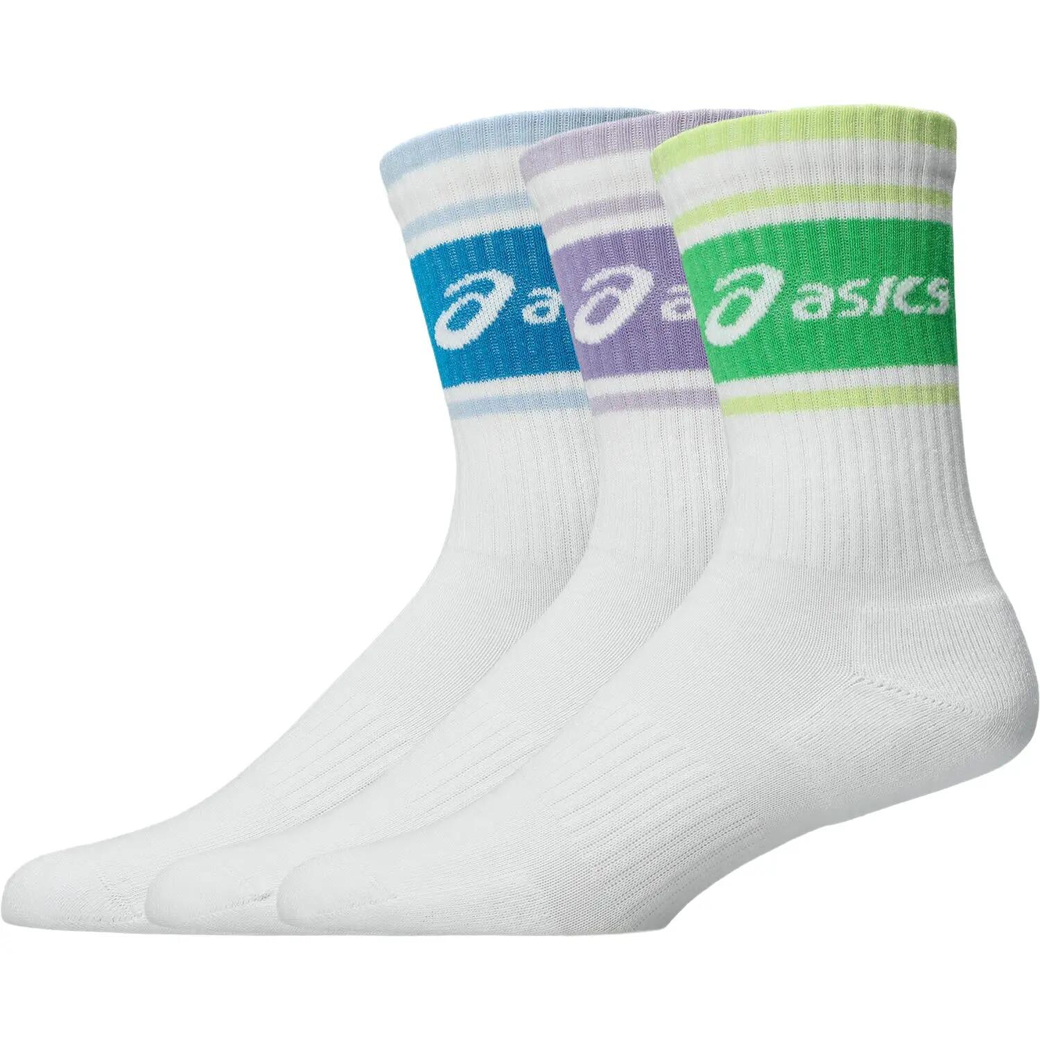 Crew Socks 3-Pack Green / Blue / Purple 1/6